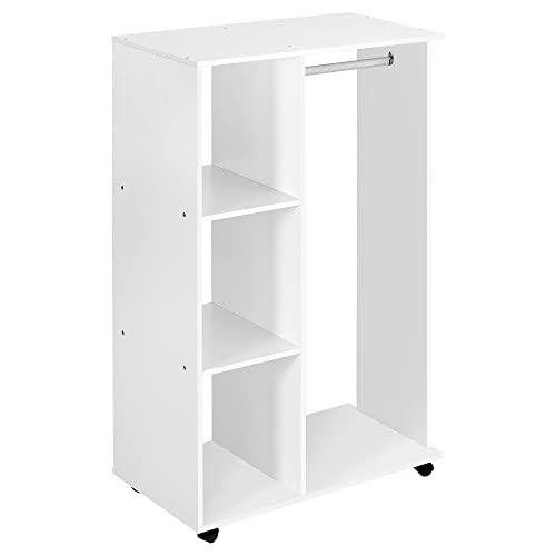 HOMCOM Armoire penderie Armoire de Rangement Mobile Panneaux de Particules Blanc