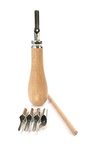 Image of KRAFTMASTERS 5 in 1 Linoleum Cutter Tools. 5 Blade Set for Lino Cutting, Linograph Printmaking Stamp. Great Cutters for Rubber Stamps, DIY Carving, Blocks, Sculpting
