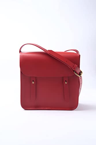 Sacoche cuir rouge Hannah Bazaar grand volume résistant et rigide - 4