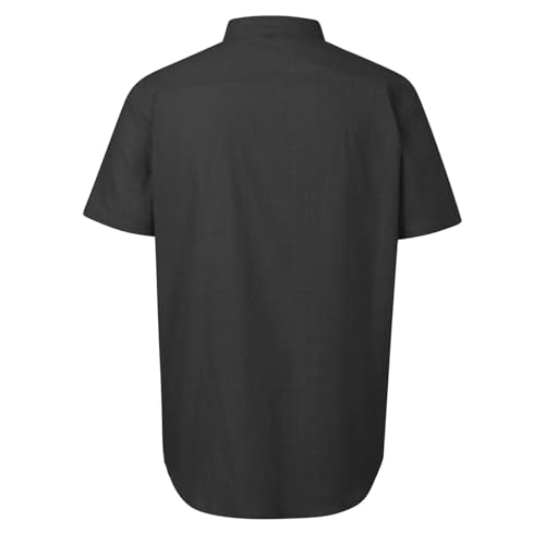 Chemise polo homme en coton col V noir pour le tennis et le golf