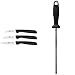 Zwilling 38115001 Gemüsemesser-Set, 3 tlg., Kunststoff, schwarz & Wetzstahl, Verchromt, Länge: 23 cm, Schwarzer Kunststoffgriff mit Aufhängöse
