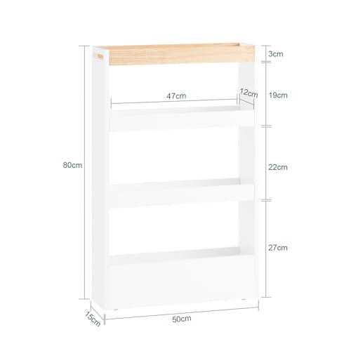 Optimiser les petits espaces : desserte cuisine 15 cm SoBuy blanche - 7