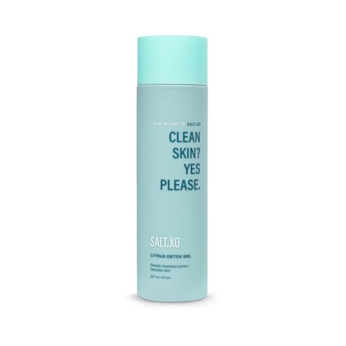 salt.xo Citrus Detox Gel Shower Gel Deep Cleansing Body and Face Cleanser pH Balancing Shower Gel for Fight Acne Unclog Pores Cruelty and Paraben-Free Body Wash Gel (8 Fl Oz)