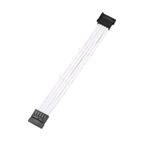 Cable Extensión de Energía SATA 15Pin Macho a Hembra 20 cm Blanco