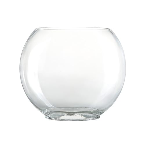 Acuario de vidrio ovalado transparente para peces pequeños y decoración 2
