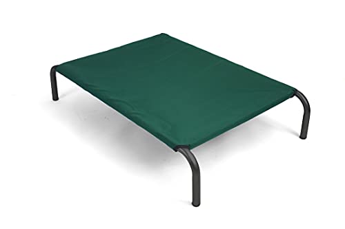 HiK9 The Original Matte Black Raised Pet Bed - Canvas (Extra Small, Green)