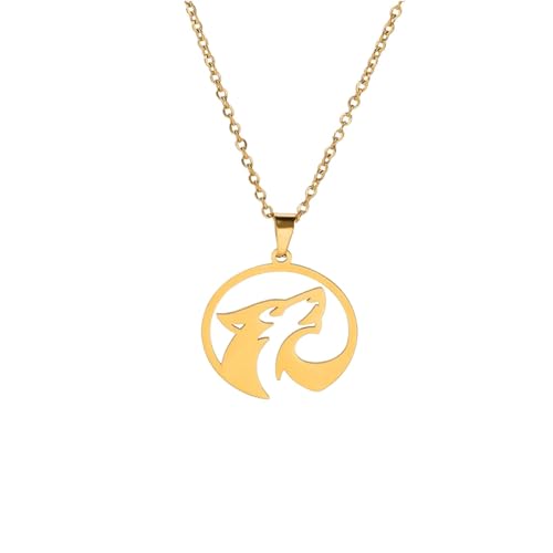 Collier pendentif appel de loup creux pour célébrer l'union et la complicité du couple
