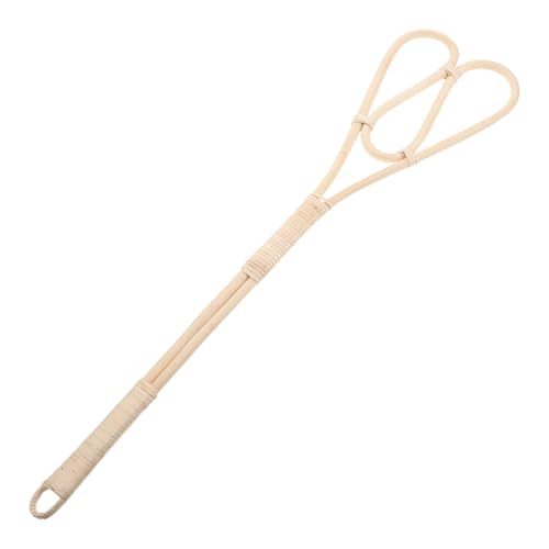 ULTECHNOVO Batidor de Alfombras Manual de Ratán Beige Portátil para Limpieza y Cuidado de Mantas y Edredones Hogar Mango Largo