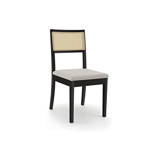 Conjunto Mesa de Jantar Tampo Vidro e Mdf 1,60m e 4 Cadeiras Tiê Cabecasa Madeiramadeira Preto/bege Claro
