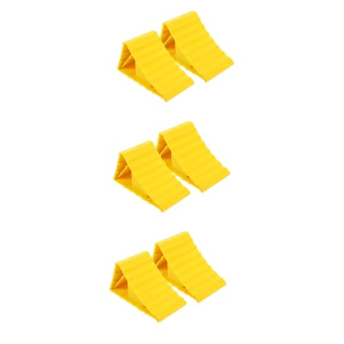 PRETYZOOM 3 Series Calzo Rueda Camper Universal Bloques para Vehículos Calzo De Rueda Pesado Tráiler Calzo para Rueda De Motocicleta Calzos para Ruedas De Caravana Abs Amarillo 2 Piezas X 3