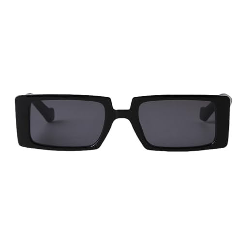 Lunettes de soleil rectangulaires à monture transparente et verres plats larges