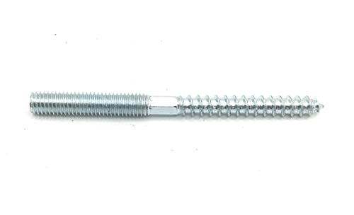 Image of Hanger Bolt M8x100 Silvery Double Headed Bolt Self-Tapping Screw with Hexagon for Furniture 12Pcs