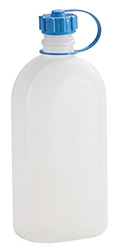 hünersdorff Kunststoffflasche / Trinkflasche / Vorratsflasche mit dichtem Schraubdeckel, Chemie- und Lebensmittelbeständig, 1,5 Liter, Made in Germany, Natur