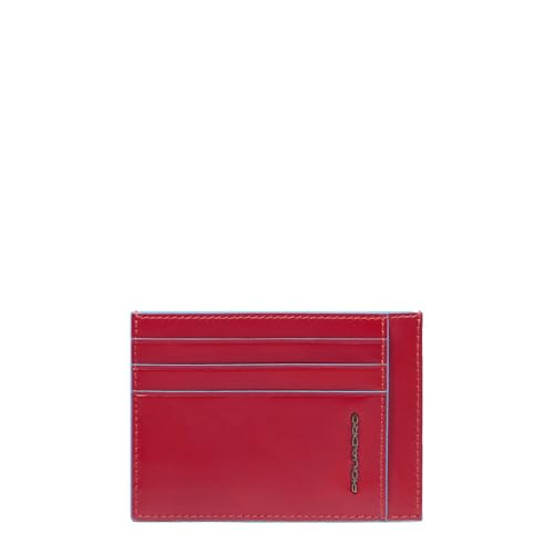 Porte-carte de crédit Piquadro Blue Square 11 cm en cuir véritable noir