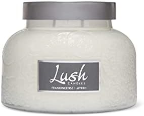 A Cheerful Giver - Frankincense Myrrh - 20oz Large Scented Candle Jar with Lid- Lush - 95 Hours of Burn Time, Gift for Women, White