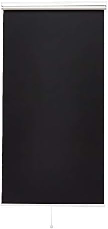 Amazon Basics Cordless Blackout Roller Blind, No Drilling Required, 70 x 160 cm - Black