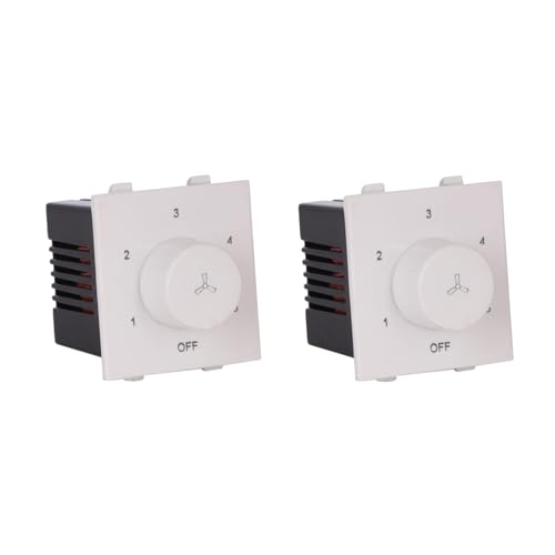 Image of SEER ceiling fan Full Rotary 5 step fan regualtor Modular 2M 100 W Polycarbonate Dura Fan Regulator (White, Pack of 1)