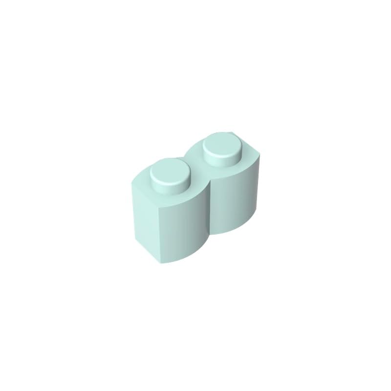 Gobricks 30136 Basic Bricks Brick Special 1x2 Palisade [aka Log] 50 Pieces GDS-749 Compatible with Lego Building Blocks Color:Light Aqua — image 1