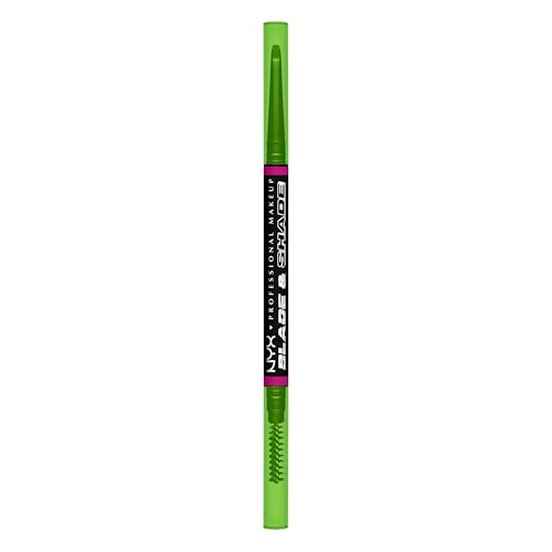 NYX Professional Makeup Lápiz de Cejas de Doble Punta, Cejas Definidas y Rellenas, Fórmula Vegana de Larga Duración, No Transfiere, Blade & Shade, Tono: 12 Black