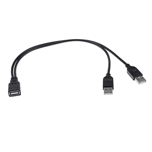 Image of ATORSE 30cm USB-A Female to 2Port USB Male Y-Splitter Extension Adapter Cable