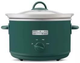 Image of Crock~Pots 4.5 Quart Manual Slow Cooker, Ceramic Stoneware Insert, 3 Heat Settings, Dishwasher Safe Parts, Ponderosa Green, pack 1