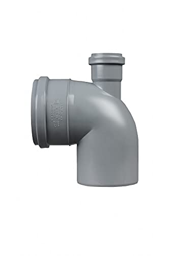 110 mm Soil Pipe Elbow Bend 90° with 50 mm Top Inlet, Sewer Waste Smart Spigot Fitting PVC