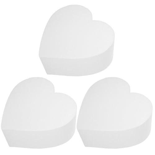 Unomor 3Pcs Heart Shaped Cake Dummies Foam Cake Fake Wedding Cake Styrofoa Cake Model Polystyrene Cake Modeling Block for Display Cake Practice Decor 6Inch