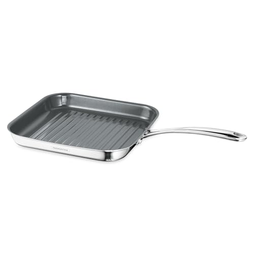 Image of Tramontina FUSAO EX+ 26cm Triply Stainless Steel Ceramic Coated Grill Pan | Pan for Grilling, Searing, Barbeque | Tandoori Pan /Grill | Gas /Induction Cookware | Stay Cool Handle | 10 Year Warranty*