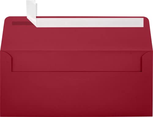 LUXPaper #10 Business Envelopes, Peel & Press, 4 1/8" x 9 1/2", Garnet Red
