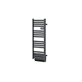 DREXON   Sèche Serviettes Électrique Noir avec Soufflerie FAENA S | Radiateur Salle de Bain Barres Plates | Programmable | Chauffage Rapide | Détection Fenêtre Ouverte | IP24 (1750W)