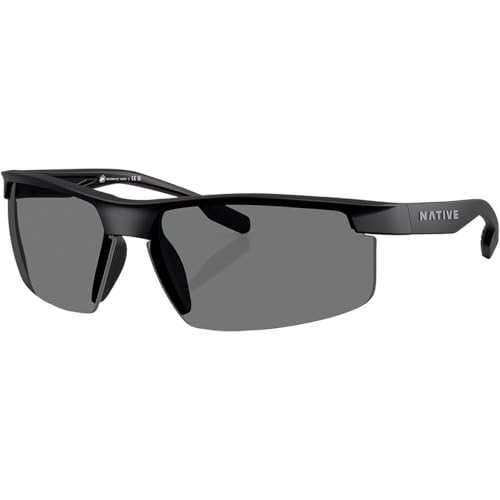 Native XD9048 Ridge-Runner Crest Sunglasses, Matte Black/Grey Polarized, 69 mm