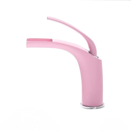 Grifo de lavabo de cascada en latón para baño moderno y fregadero de agua fría