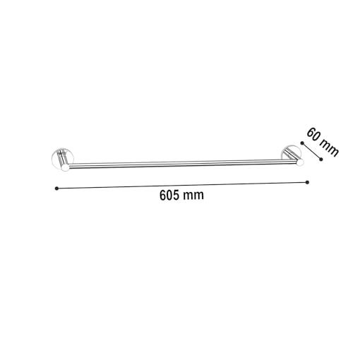 Image of Force Stainless Steel 304 Towel Bar with Brass Base - Heavy-Duty, Durable Bathroom & Kitchen Wall-Mounted Towel Rod, Rust-Resistant Bathroom Accessory for Living Spaces with Easy Installation