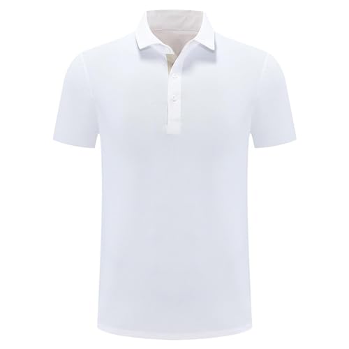 Image of Men's Polo Shirts Breathable Quick Dry Lightweight Stand Collar Polo T-Shirt Casual Summer Stretch Tee Short Sleeve Work T Shirt Moisture Wicking Tops Gym Running Workout Fitness Sports