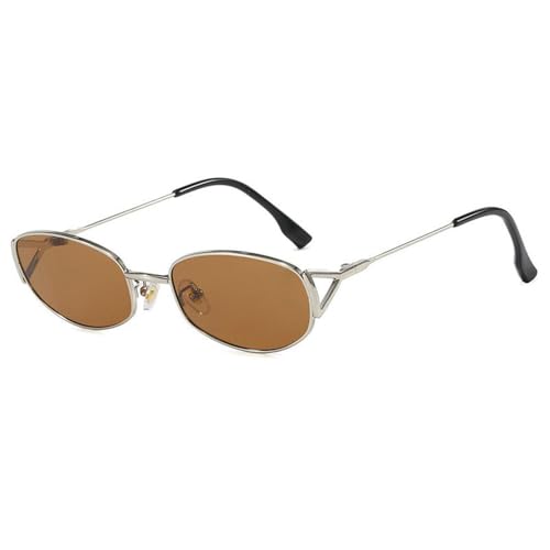 Lunettes de soleil ovales femme en métal rétro et ultra légères