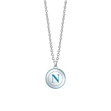 Clondo Collana Uomo Donna SSC Napoli in Acciaio Inossidabile – Prodotto Ufficiale Calcio – Gioiello con Logo SSCN – Idea Regalo Elegante per Tifosi Azzurri – Ragazzo e Ragazza (Round Logo Azzurro)