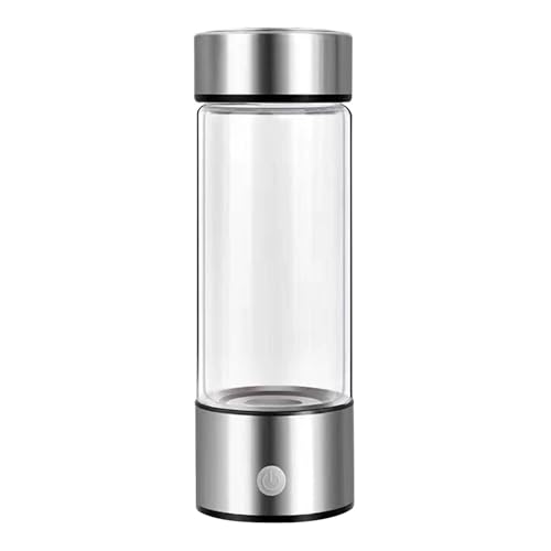 Portable Hydrogen Water Generator 420ml - Rechargeable Hydrogen Water Bottle for Health &amp; Wellness (Silver)