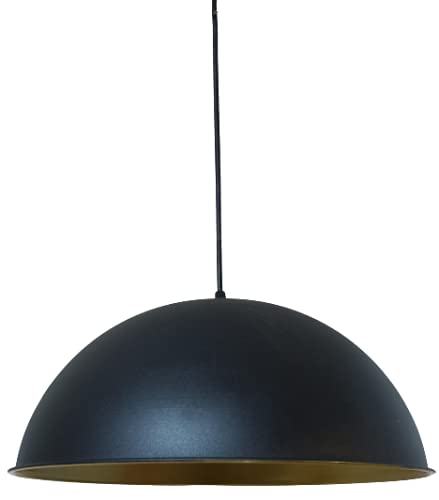 Dylight Retro Metal Dekoratif Rustik Tekli Sarkıt Avize Çap:40 cm siyah içi Gold dy3007