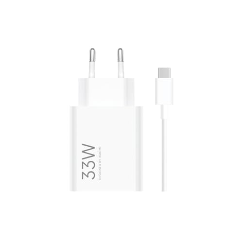 Xiaomi Caricatore Rapido 33W USB-A BHR9956EU con Cavo USB-A a USB-C, Alimentatore da Parete Fast Charging per Smartphone Xiaomi, Redmi, Android e Dispositivi USB-C, Bianco