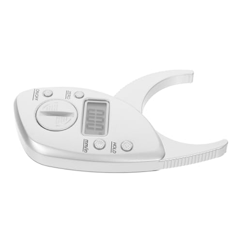 TOBBOMEY Calibrador de Grasa Corporal con Pantalla LCD Medidor Portátil Preciso y Duradero para Análisis de Pliegues Cutáneos Herramienta Práctica y Confiable para Fitness Color Plateado