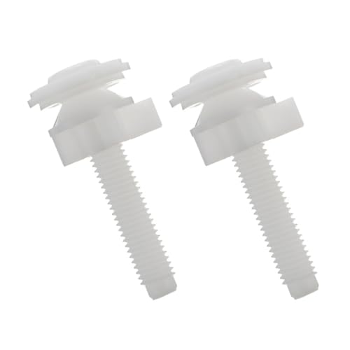 Toyvian 2個 トイレ便座固定用プラスチック製交換ネジ 軽量高精で耐久性に優れた便座修理部品 ウォシュレット対応システムトイレ用ボルト