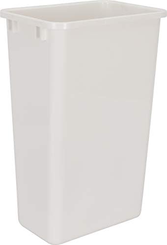 Hardware Resources Indoor Trash Bin - 13-Gallon Garbage Disposal Container - Waste Basket for Home, Kitchen, Commercial Use - Works Pullout Systems - 22-1/2" x 14-7/8" x 10-1/4”, White