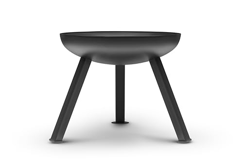 Bombe Feuerschale Schwarz 48 x 48 x 30 cm – Kompaktes Feuerbecken aus 2,5 mm Stahl – Pulverbeschichtet & wetterfest – Runde Feuerstelle für Balkon, Terrasse & Garten – 7 kg