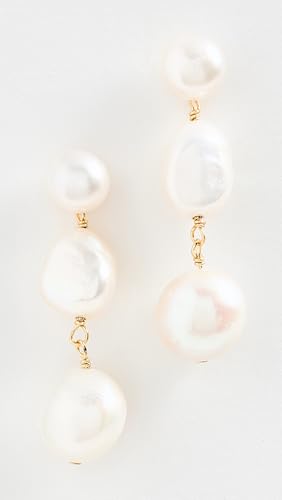 SHASHI Women's Pearl 3 Row Drop Earrings, Pearl, Off White, One Size2