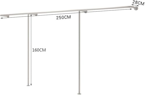 Perchero industrial de pared en T plateado para tiendas 2