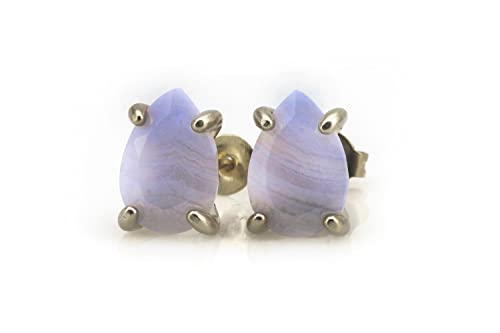 Boucles d'oreilles en argent et agate pour femmes faites à la main