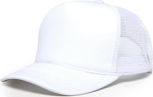 Image of Funky Junque Foam Trucker Hat, Trucker Hats for Women & Men - Blank Adjustable Snapback Mesh Back Baseball Cap