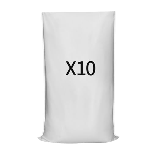 TERRARIDE 10 Sacs à Gravat 55 x 95 cm 55Kg, Sac Jardinage Déchets Verts, Toile Tissée Polypropylène Résistant, Sac de Chantier, Déchets Jardin, Sable,...