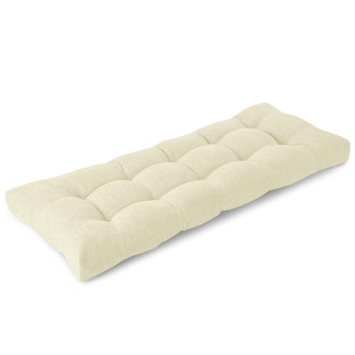 FlyGulls Bench Cushions for Indoor Furniture 42"X17"X3", 1 PC, Cream
