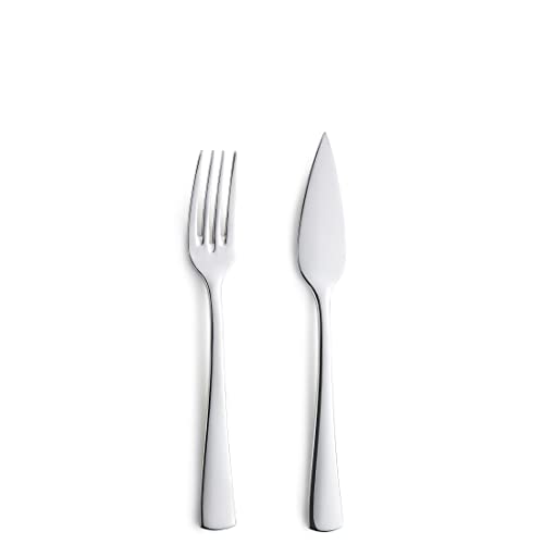KUPPELS B0959 FLAIR Fischbesteckset, 18/10 Edelstahl | Fisch-Besteck Set 2 Personen | Essbesteck 4-teilig | Spülmaschinenfest | Hochglanzpoliert